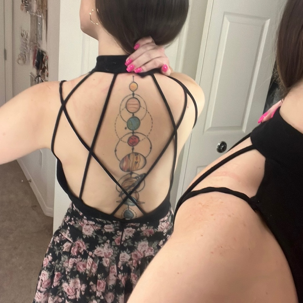 Express Open Back Black Thong Bodysuit